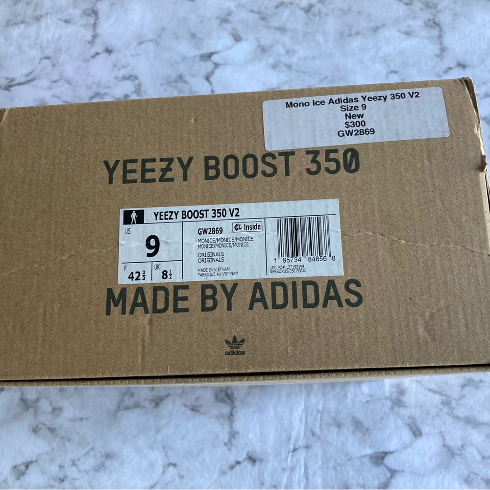 Yeezy boost 350 V2 shoe mono ice size 9 - Picture 3 of 10